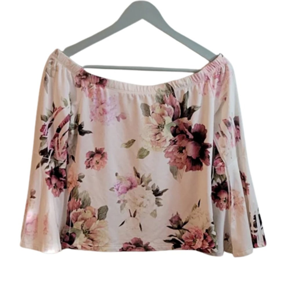 Charlotte Russe Floral CropTop Size Small long sleeves women Spring 🌸dre… - Picture 4 of 9